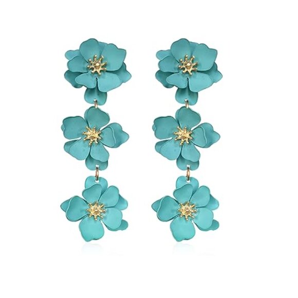 Boho Flower Dangle Earring - Picture 9 of 16